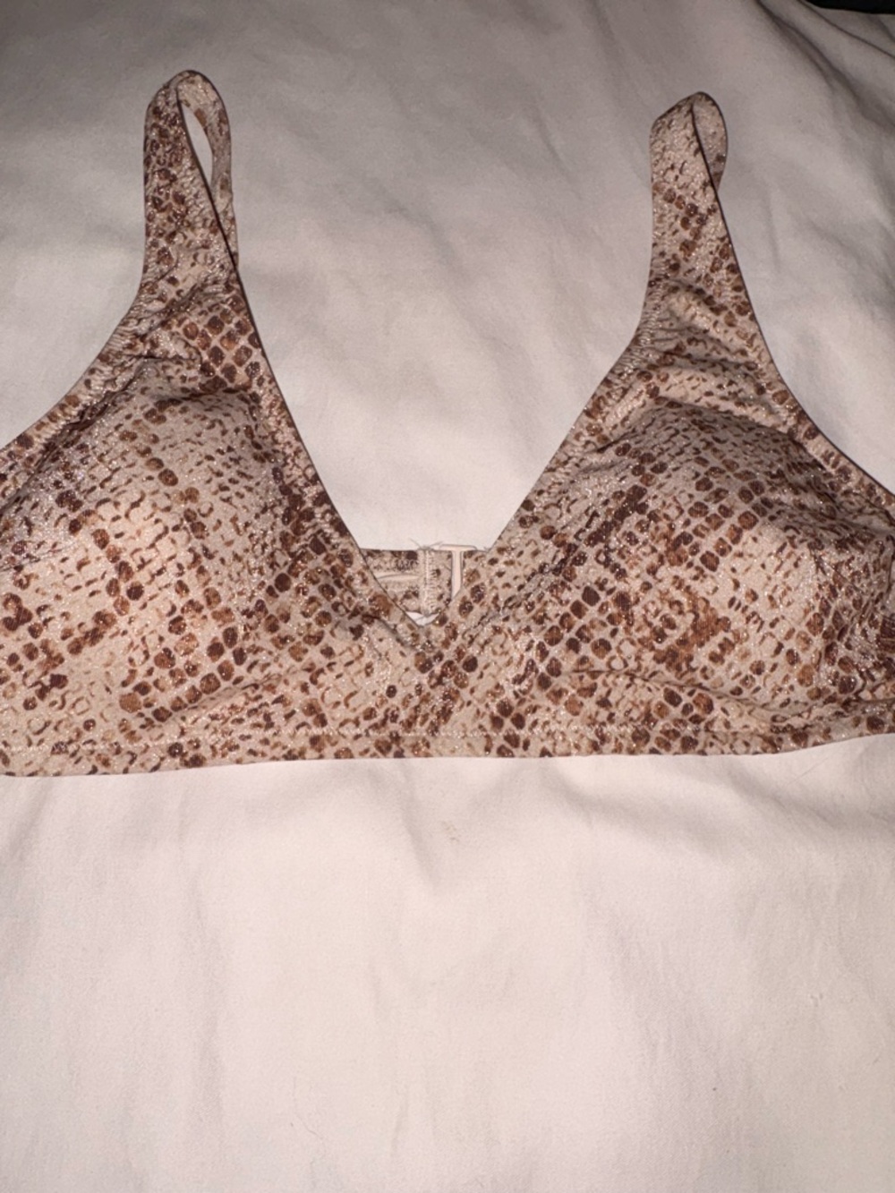 NFS-SOLD-VEGAS_POSH 
aerie Snake-Print Bikini Top - Beige Brown
